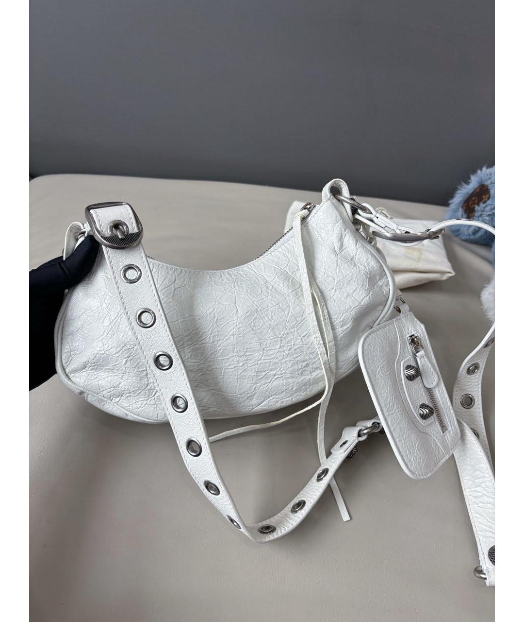 BALENCIAGA Белая кожаная сумка через плечо, фото 3