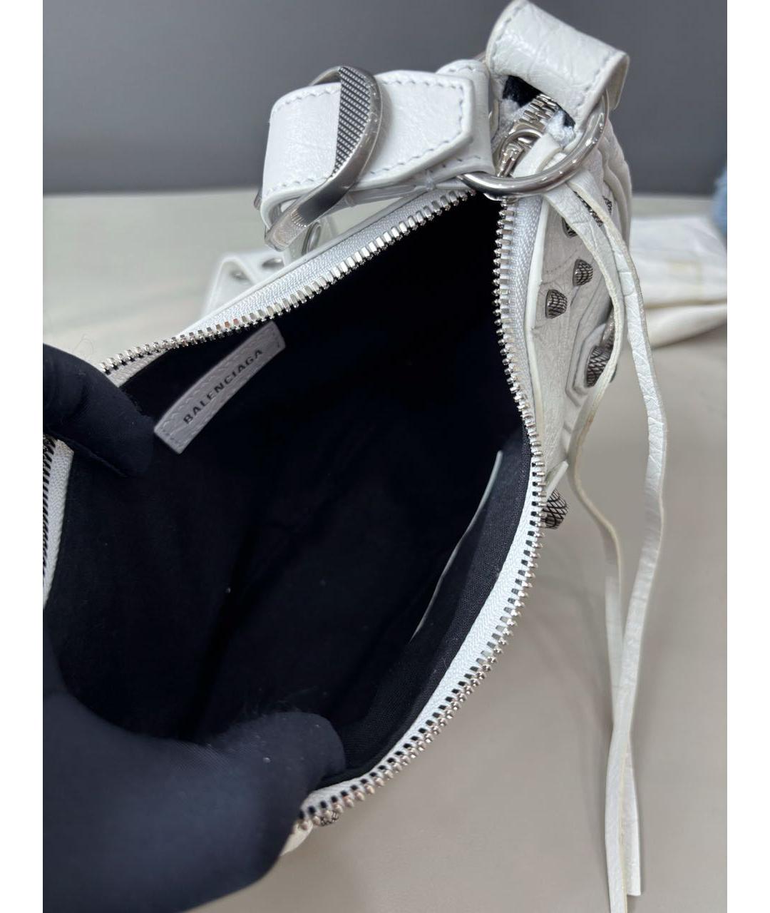 BALENCIAGA Белая кожаная сумка через плечо, фото 8