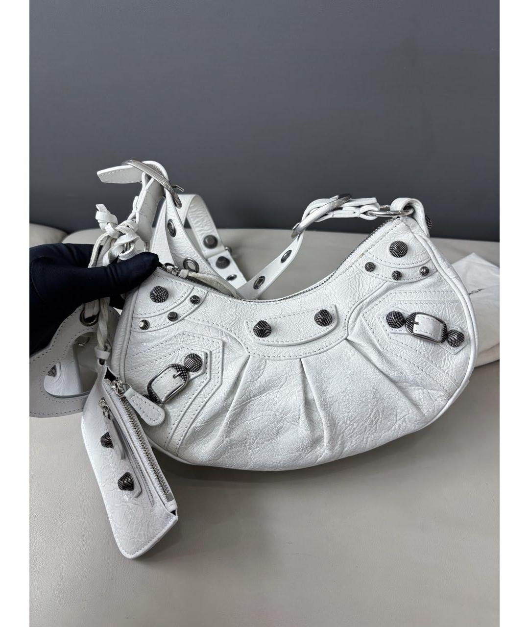 BALENCIAGA Белая кожаная сумка через плечо, фото 2