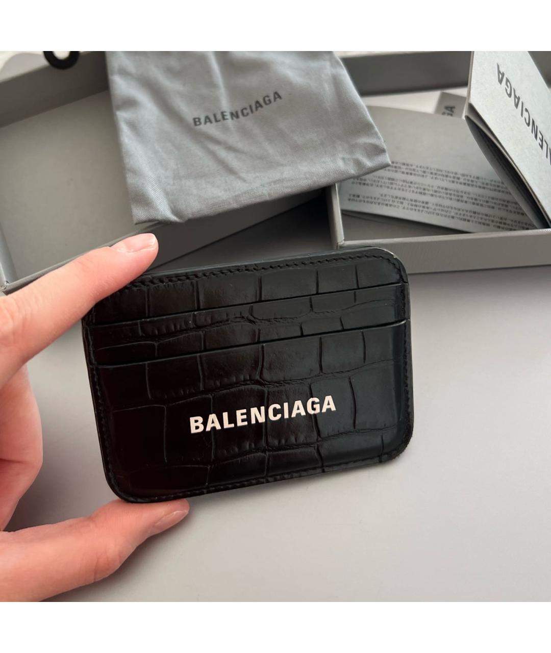 BALENCIAGA Черный кожаный кардхолдер, фото 2