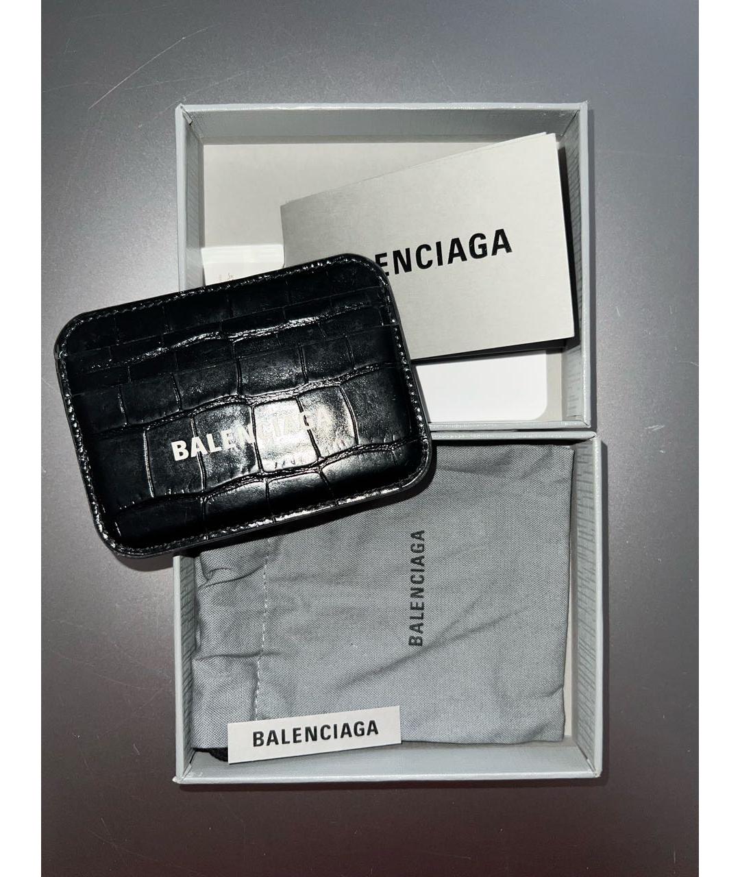 BALENCIAGA Черный кожаный кардхолдер, фото 5