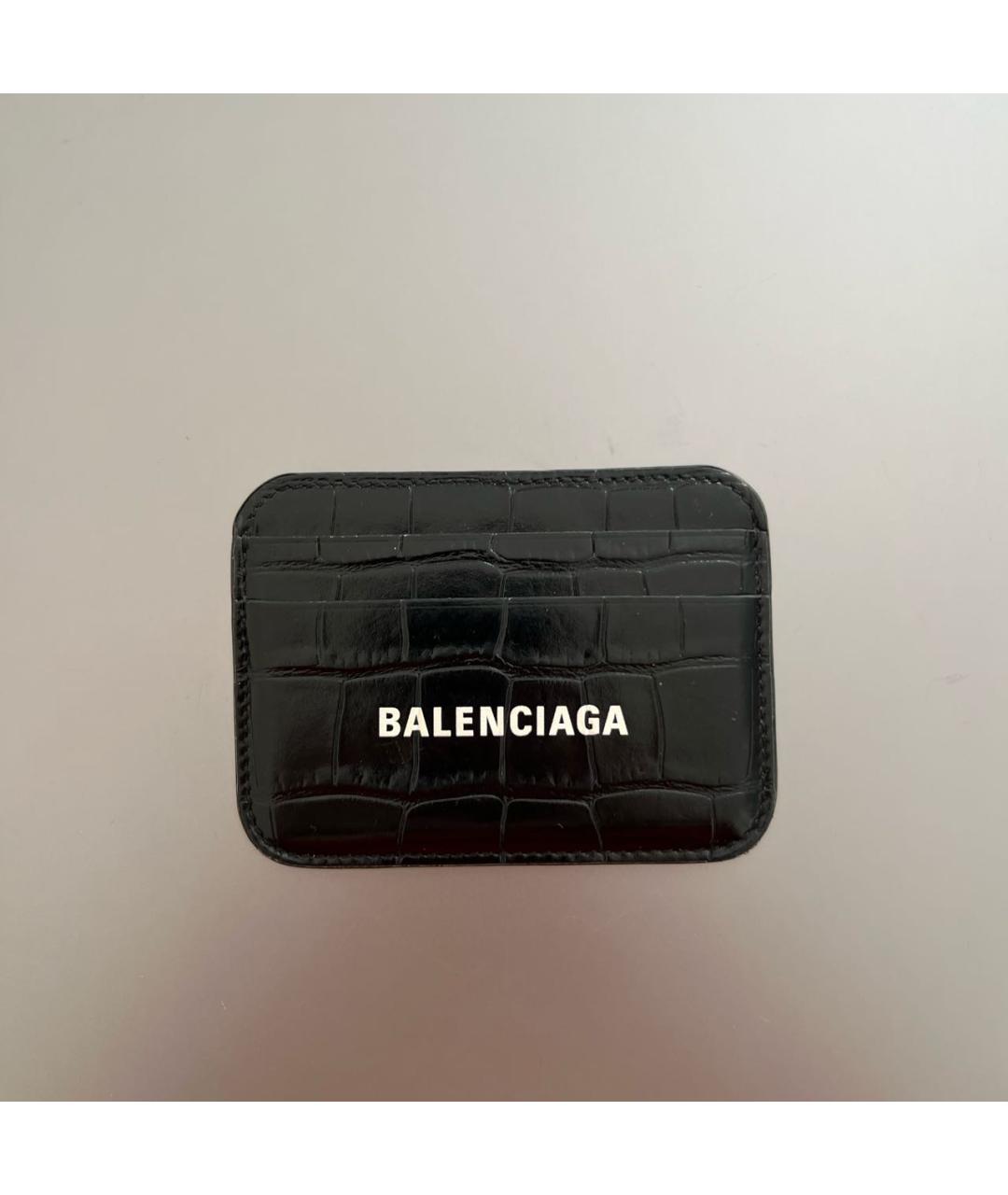 BALENCIAGA Черный кожаный кардхолдер, фото 7