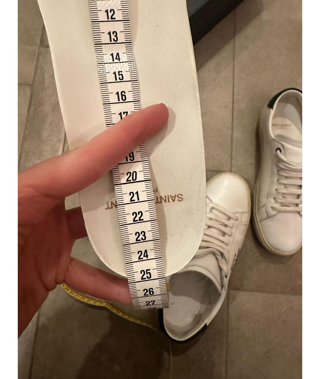 SAINT LAURENT Белые кожаные кеды, фото 4