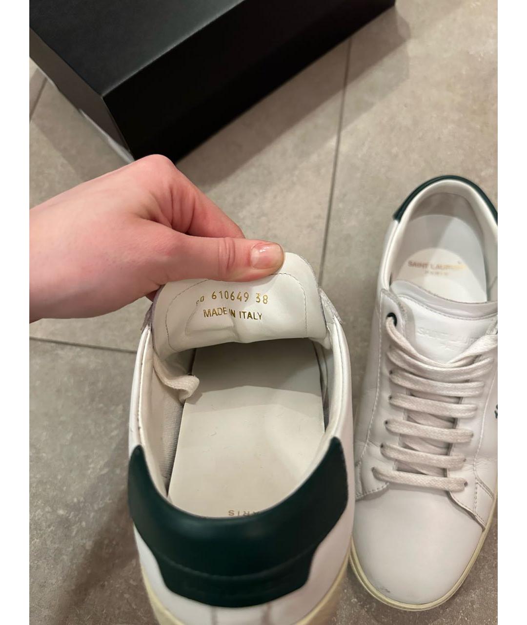 SAINT LAURENT Белые кожаные кеды, фото 3