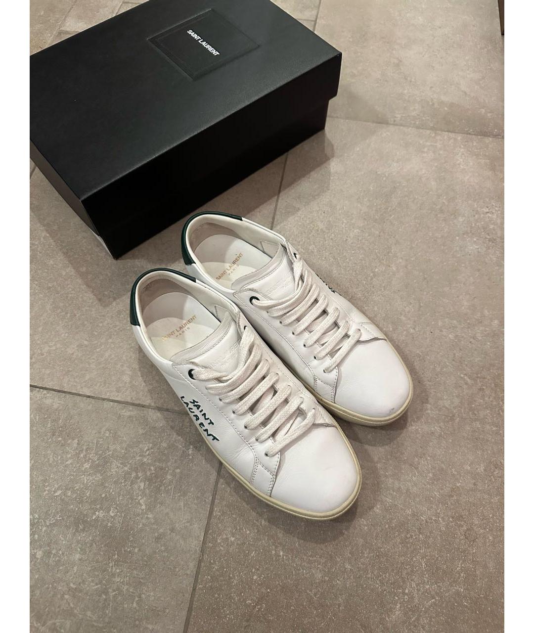 SAINT LAURENT Белые кожаные кеды, фото 2