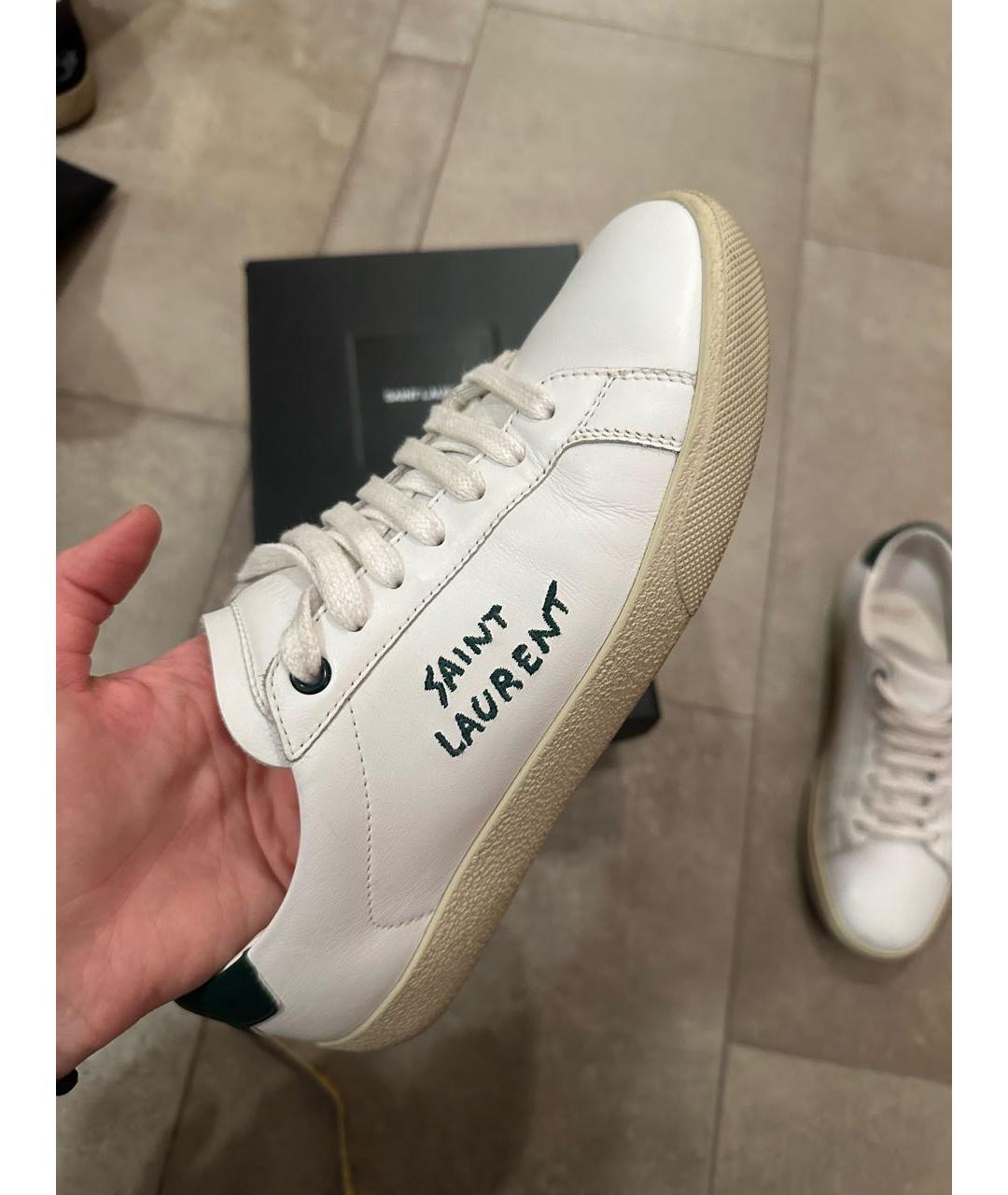 SAINT LAURENT Белые кожаные кеды, фото 7