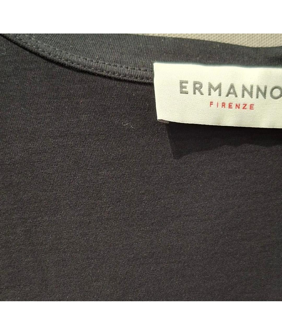 ERMANNO FIRENZE Черная хлопковая футболка, фото 4