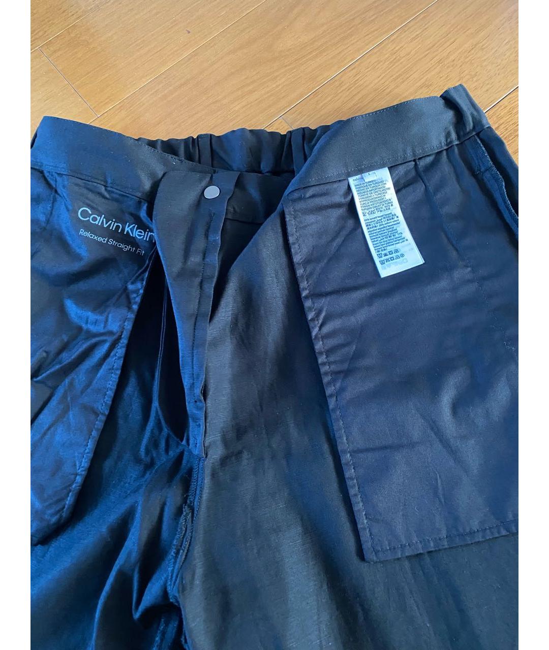 CALVIN KLEIN Черные льняные шорты, фото 4