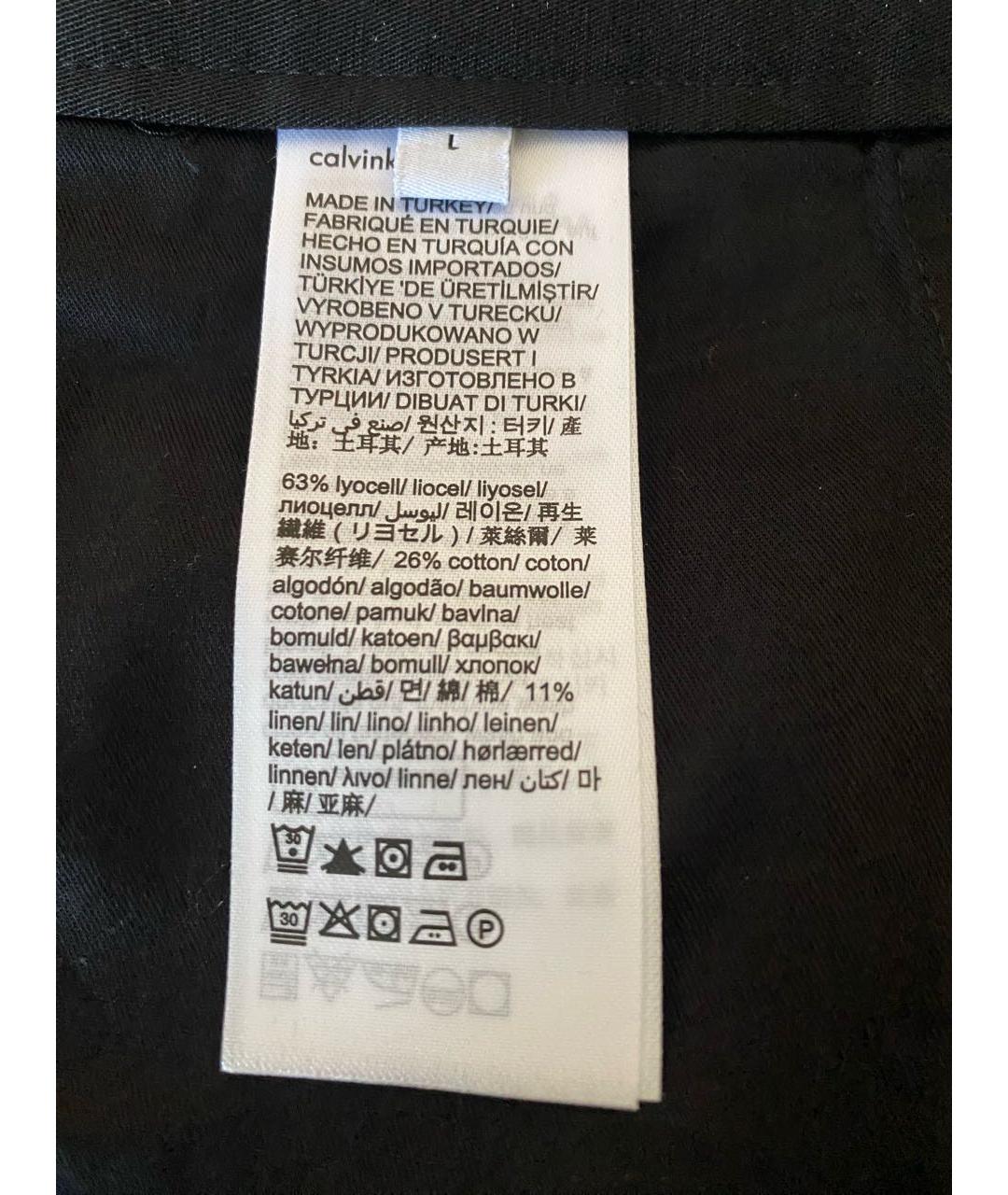 CALVIN KLEIN Черные льняные шорты, фото 6