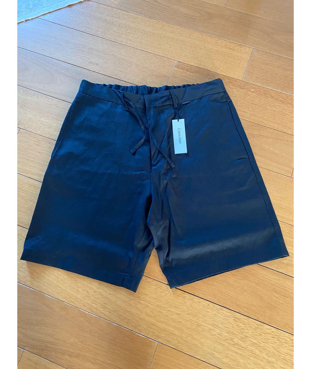 CALVIN KLEIN Черные льняные шорты, фото 8