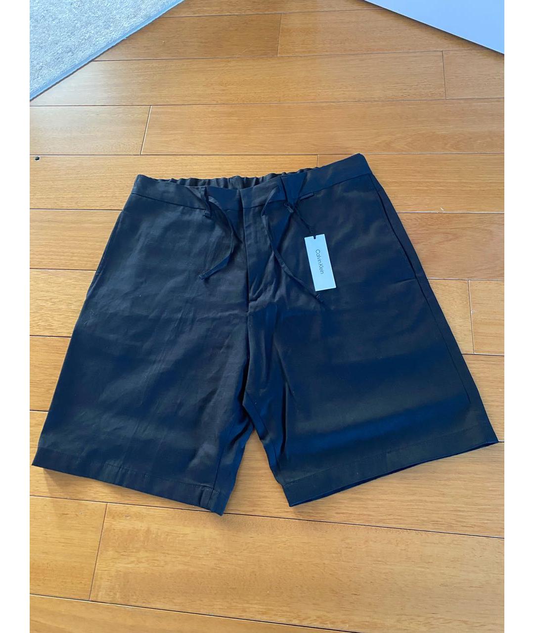CALVIN KLEIN Черные льняные шорты, фото 2