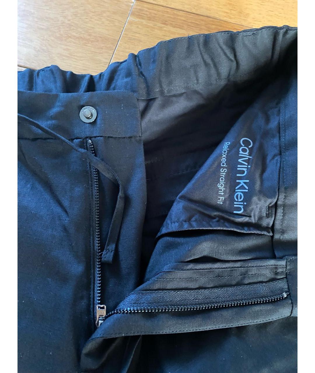 CALVIN KLEIN Черные льняные шорты, фото 3