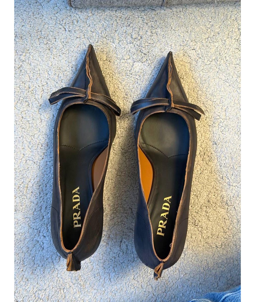 PRADA Черные кожаные туфли, фото 3