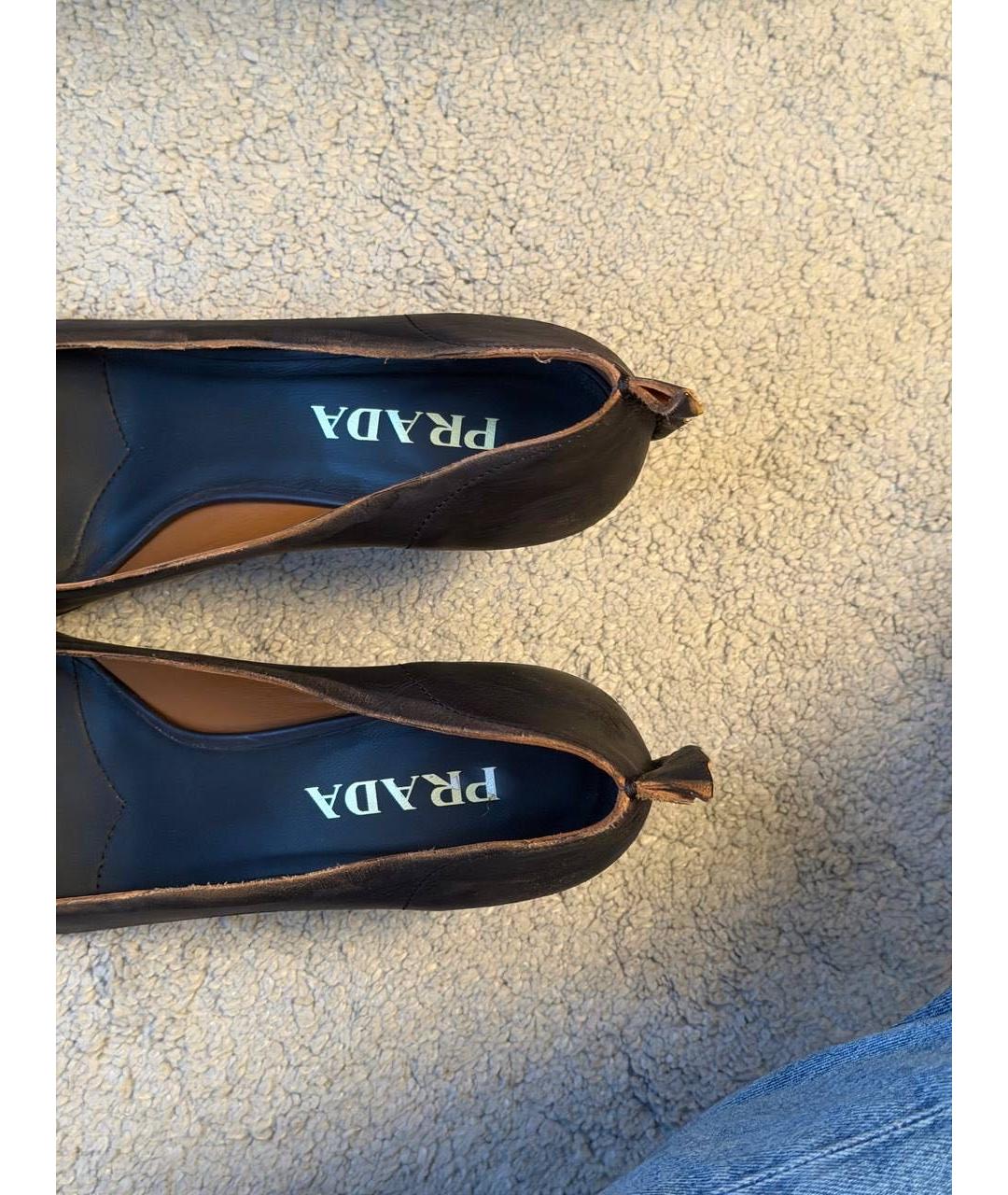 PRADA Черные кожаные туфли, фото 7