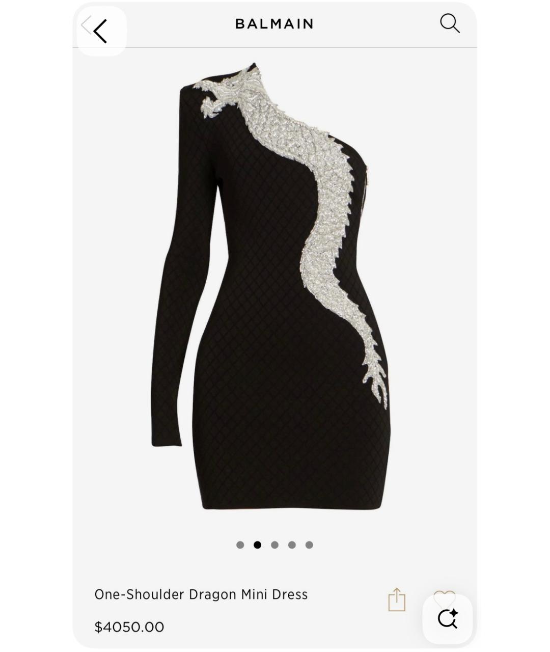 BALMAIN Черное вискозное коктейльное платье, фото 4