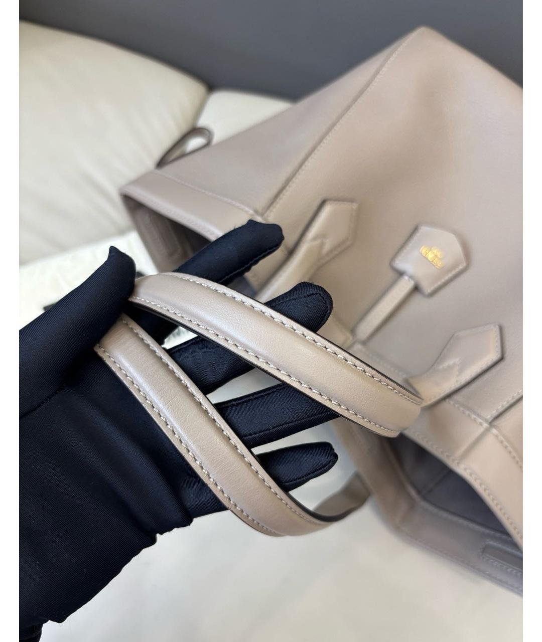 FENDI Серая кожаная сумка тоут, фото 7