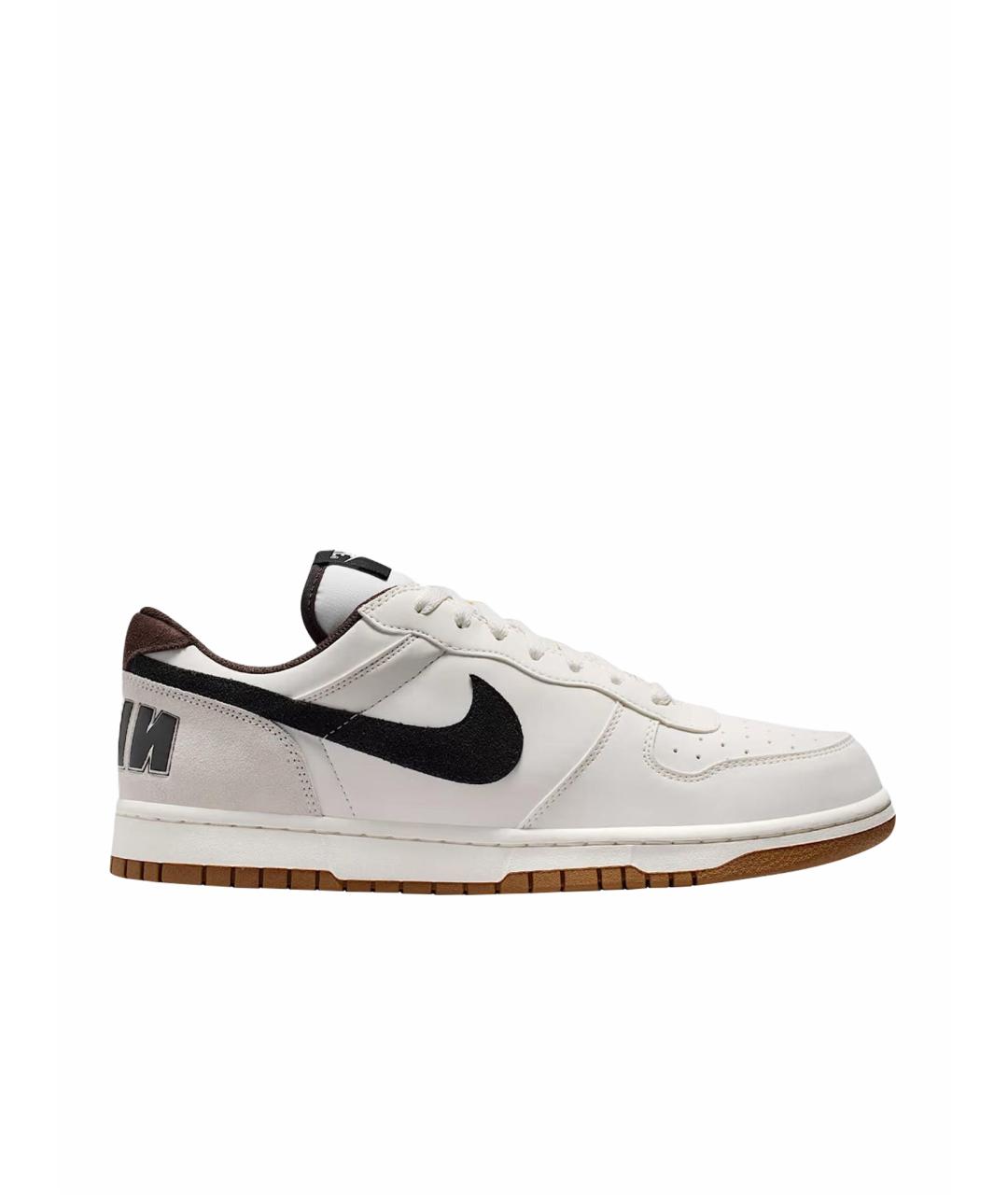 NIKE Бежевые кожаные низкие кроссовки / кеды, фото 1