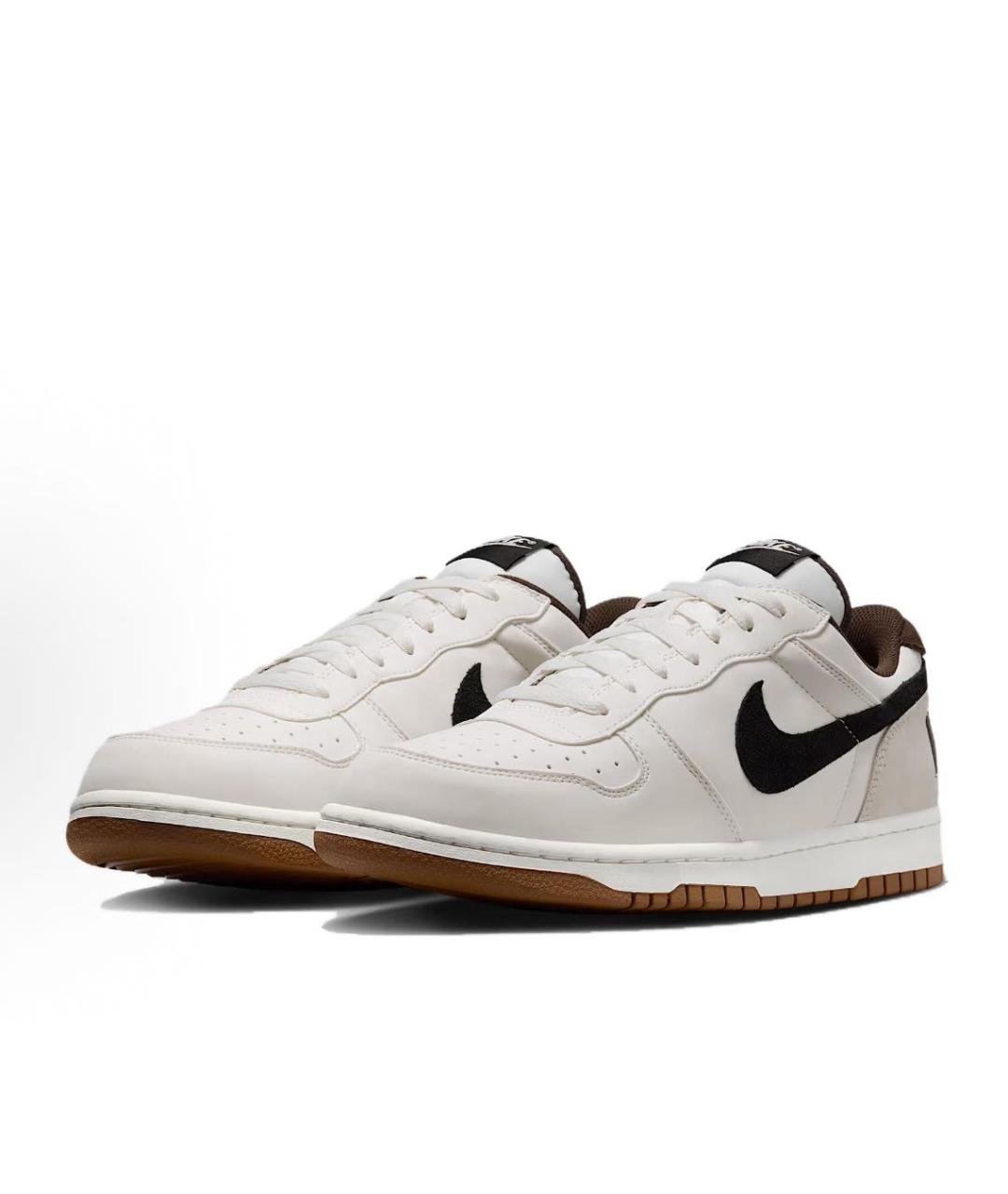 NIKE Бежевые кожаные низкие кроссовки / кеды, фото 3