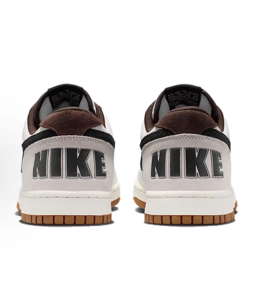 NIKE Бежевые кожаные низкие кроссовки / кеды, фото 4