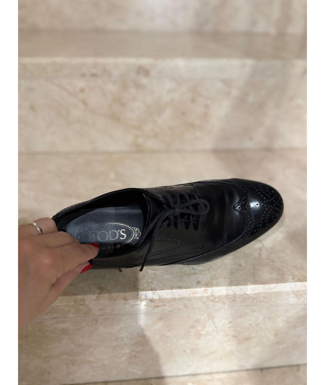 TOD'S Черные кожаные туфли, фото 3