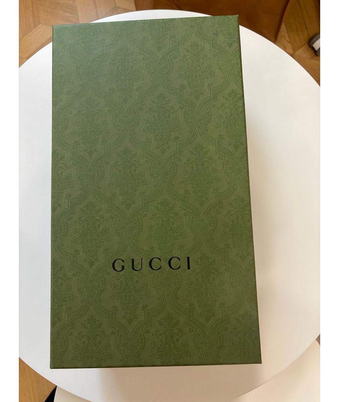 GUCCI Бежевые текстильные лоферы, фото 7