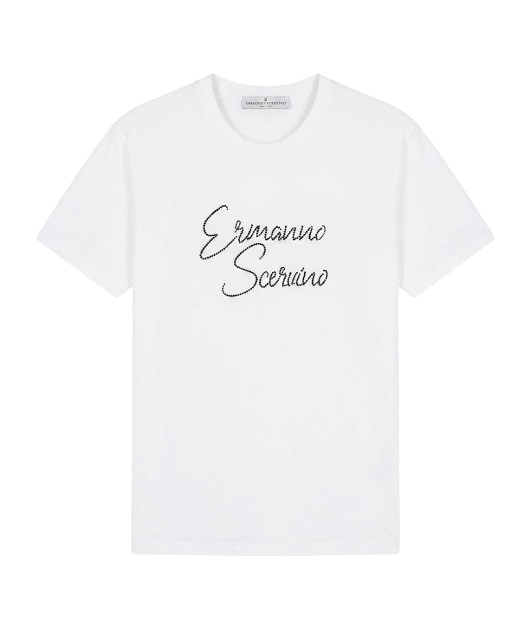 ERMANNO SCERVINO Белая хлопковая футболка, фото 1