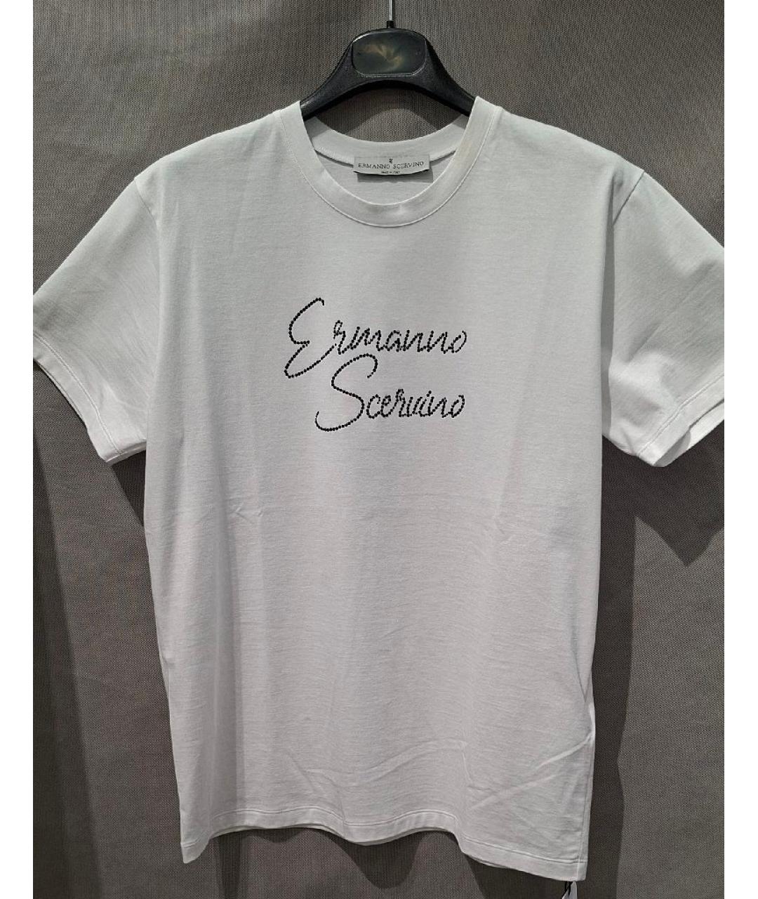 ERMANNO SCERVINO Белая хлопковая футболка, фото 7