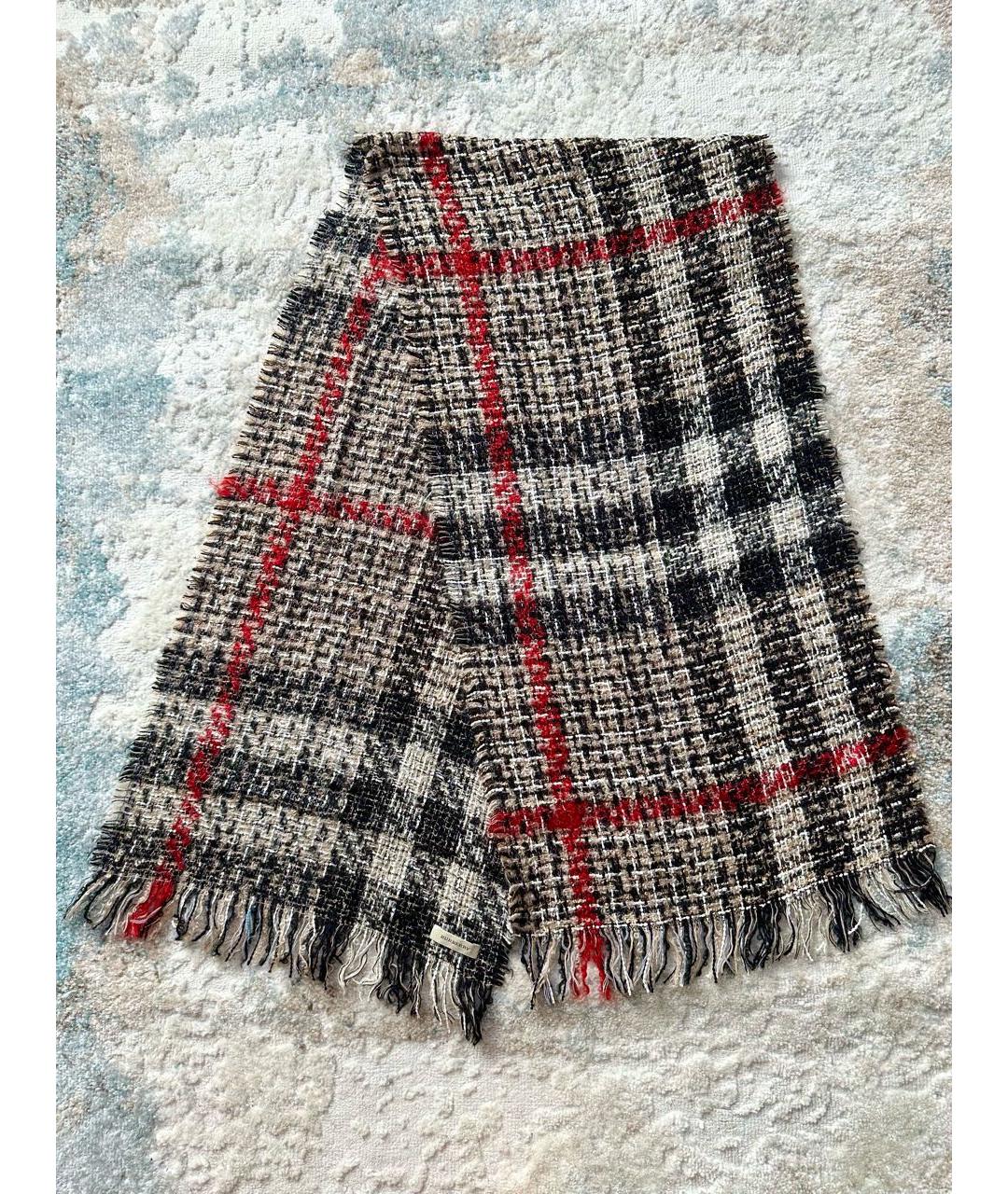 BURBERRY Бежевый шерстяной шарф, фото 6