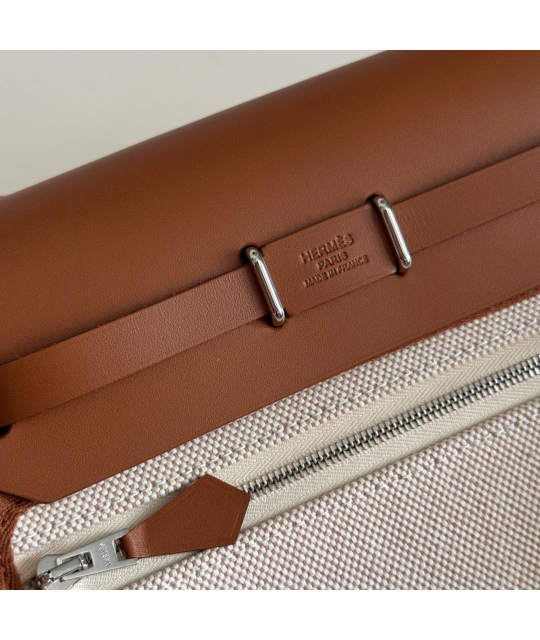 HERMES Коричневая тканевая сумка через плечо, фото 5