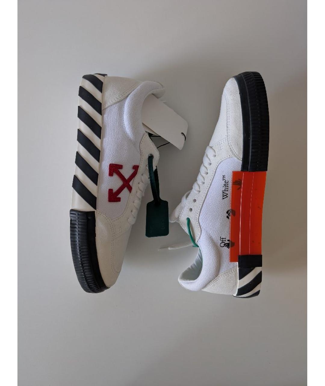 OFF-WHITE Белые замшевые низкие кроссовки / кеды, фото 4