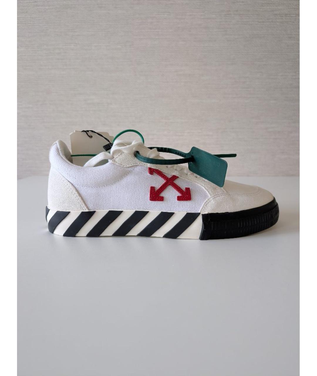 OFF-WHITE Белые замшевые низкие кроссовки / кеды, фото 10