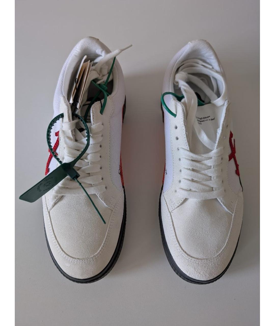 OFF-WHITE Белые замшевые низкие кроссовки / кеды, фото 2