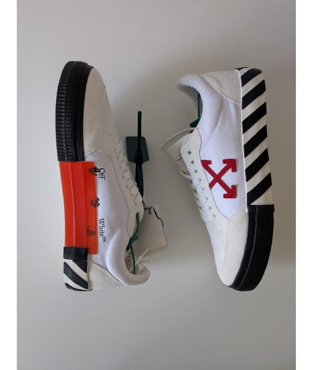 OFF-WHITE Белые замшевые низкие кроссовки / кеды, фото 5