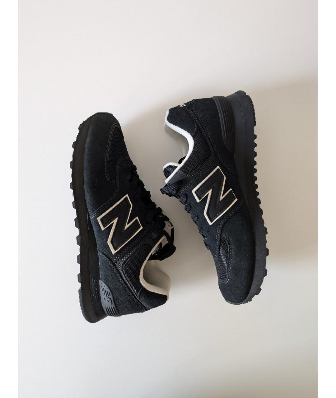 NEW BALANCE Черные замшевые низкие кроссовки / кеды, фото 4