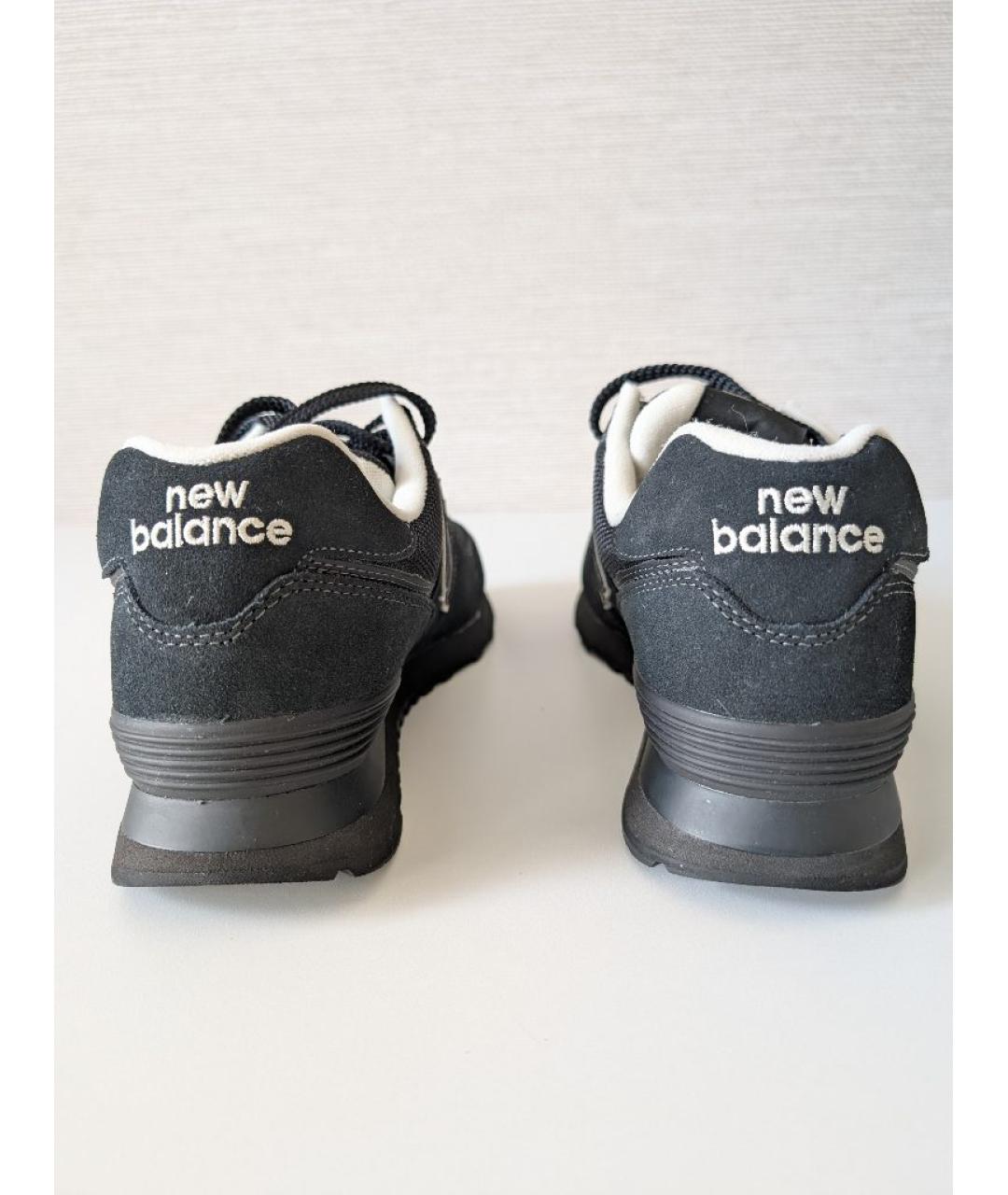 NEW BALANCE Черные замшевые низкие кроссовки / кеды, фото 3