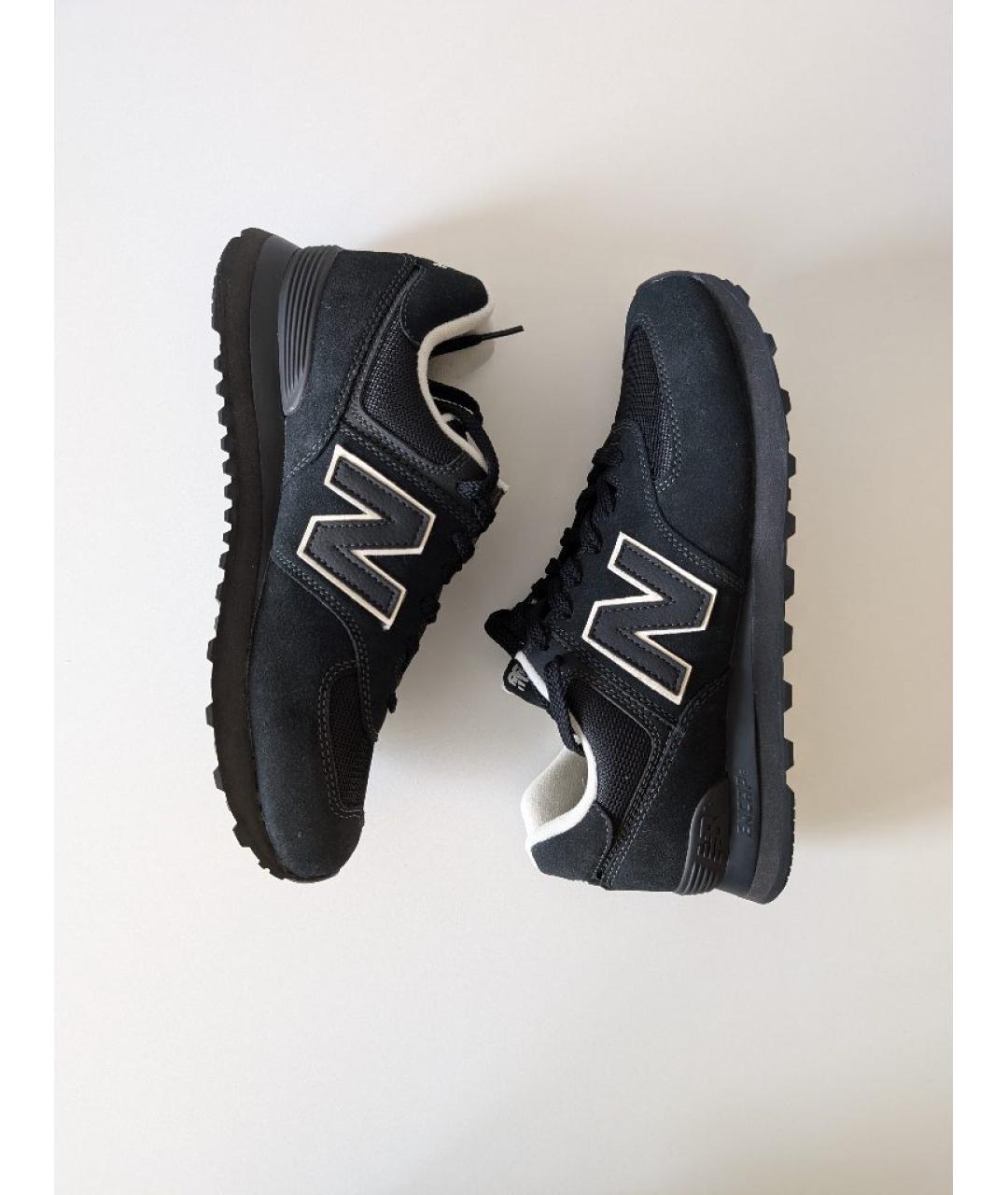 NEW BALANCE Черные замшевые низкие кроссовки / кеды, фото 5