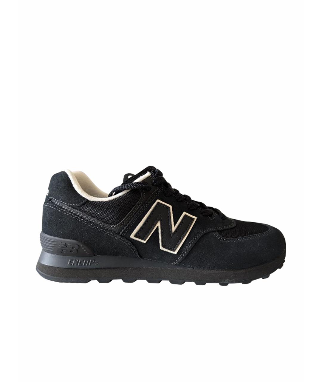 NEW BALANCE Черные замшевые низкие кроссовки / кеды, фото 1