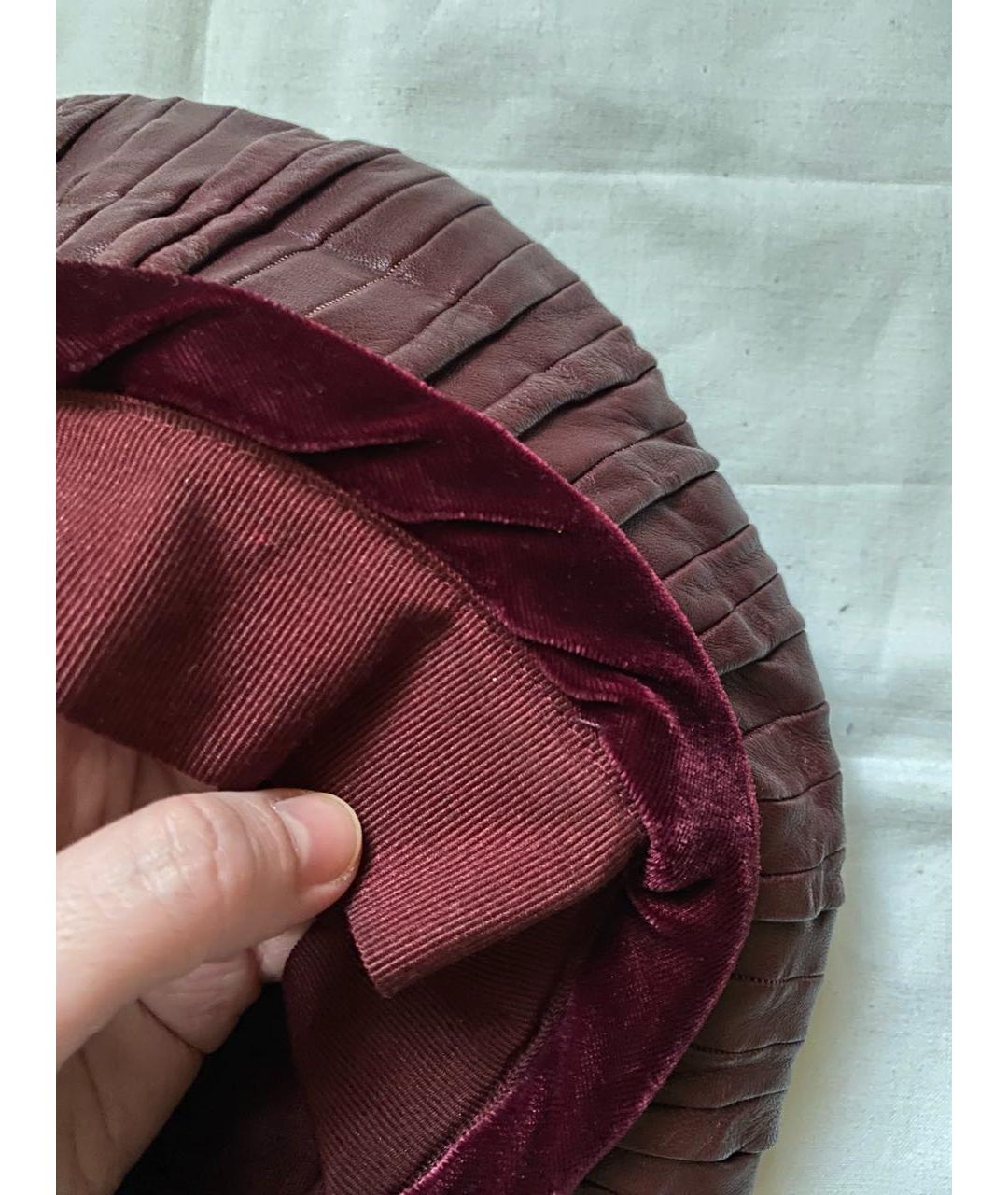 ETRO Бордовая кожаная шляпа, фото 6