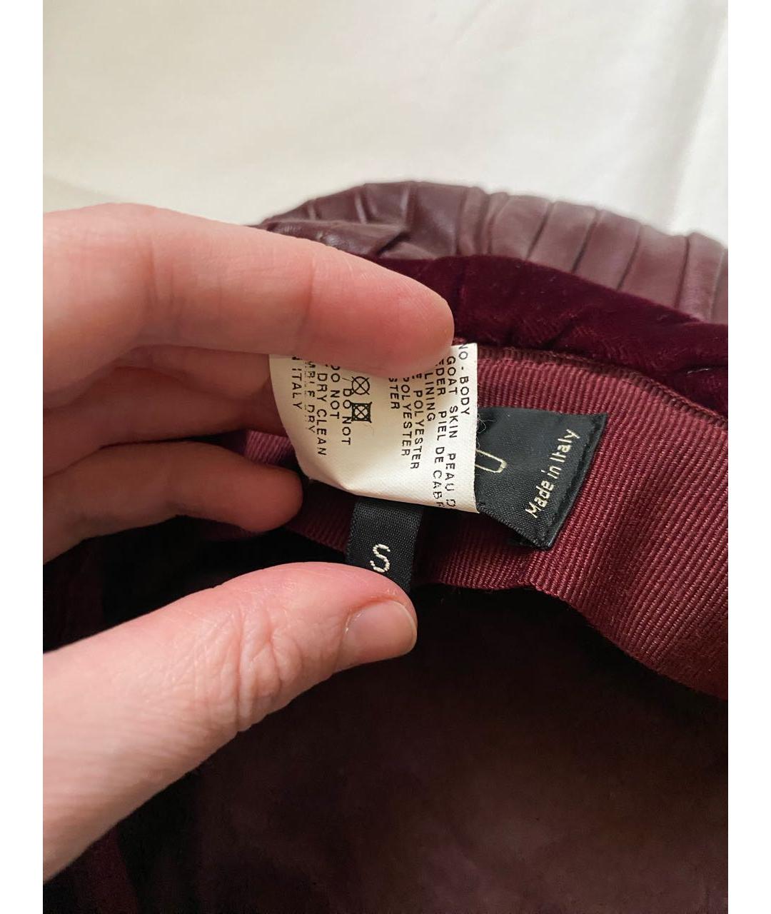 ETRO Бордовая кожаная шляпа, фото 5