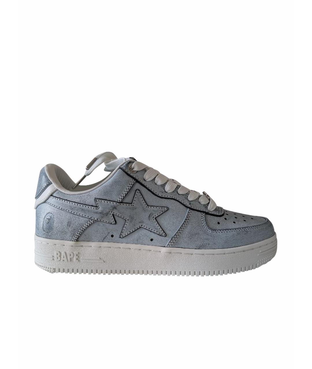 BAPE Белые кожаные низкие кроссовки / кеды, фото 1