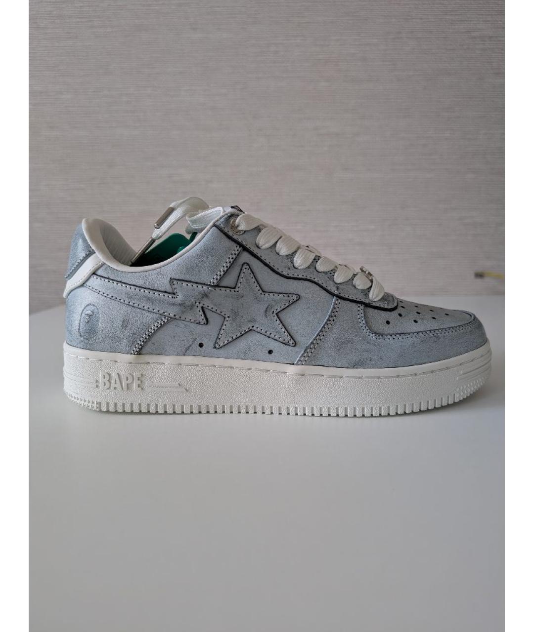 BAPE Белые кожаные низкие кроссовки / кеды, фото 10