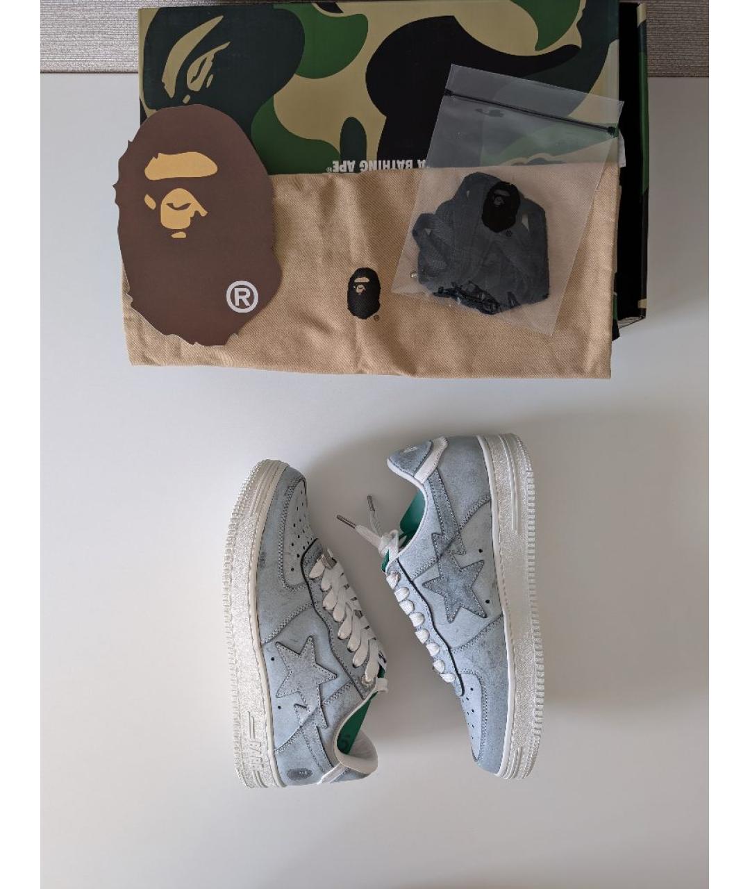 BAPE Белые кожаные низкие кроссовки / кеды, фото 9