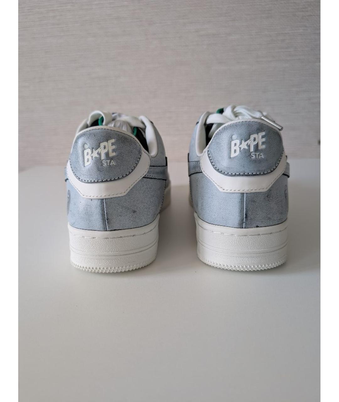 BAPE Белые кожаные низкие кроссовки / кеды, фото 3