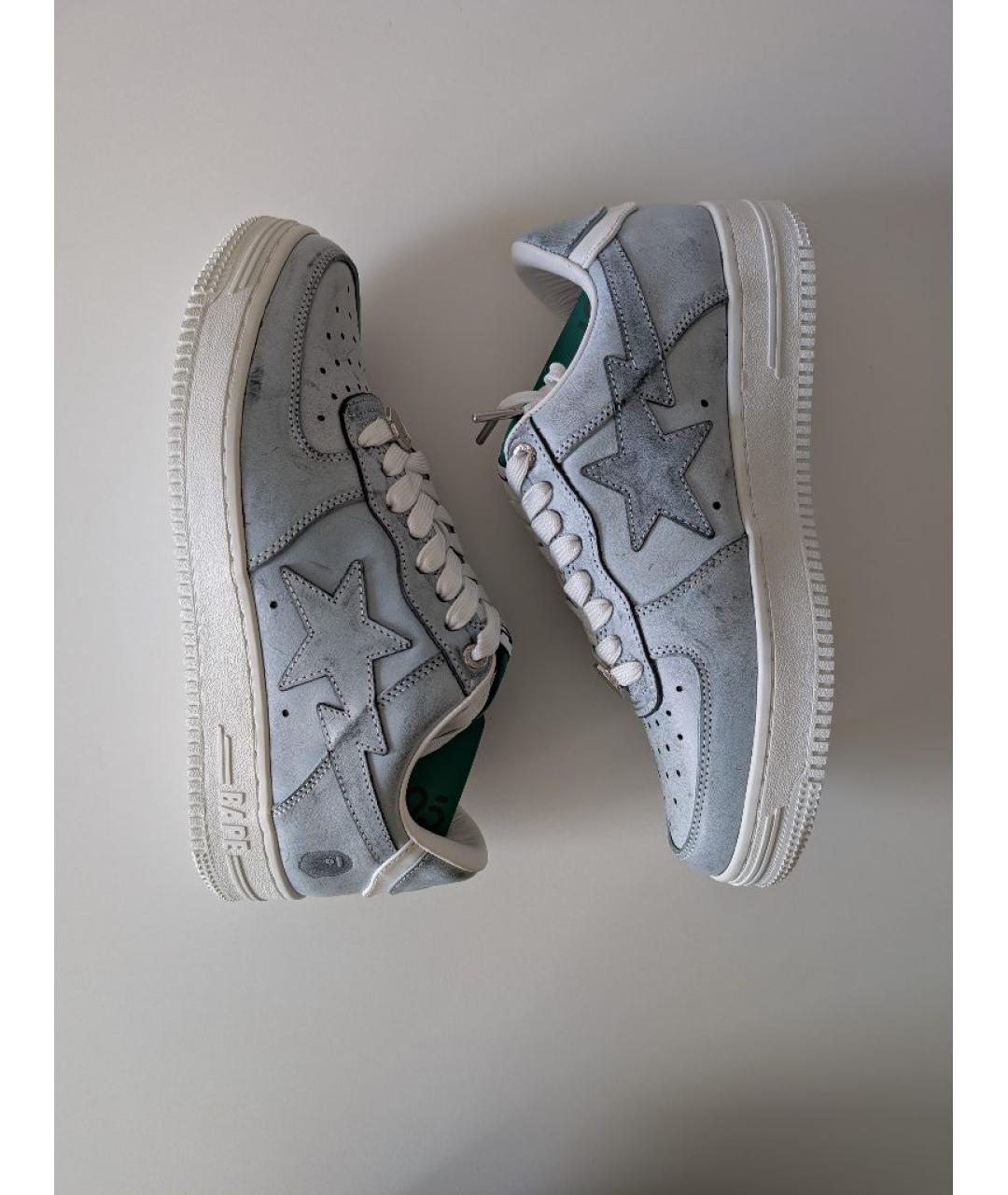 BAPE Белые кожаные низкие кроссовки / кеды, фото 4