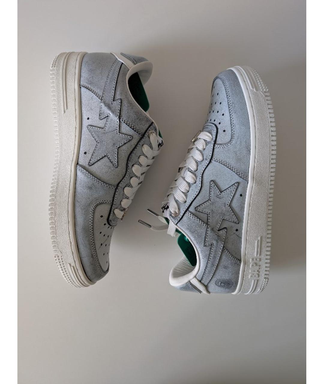 BAPE Белые кожаные низкие кроссовки / кеды, фото 5