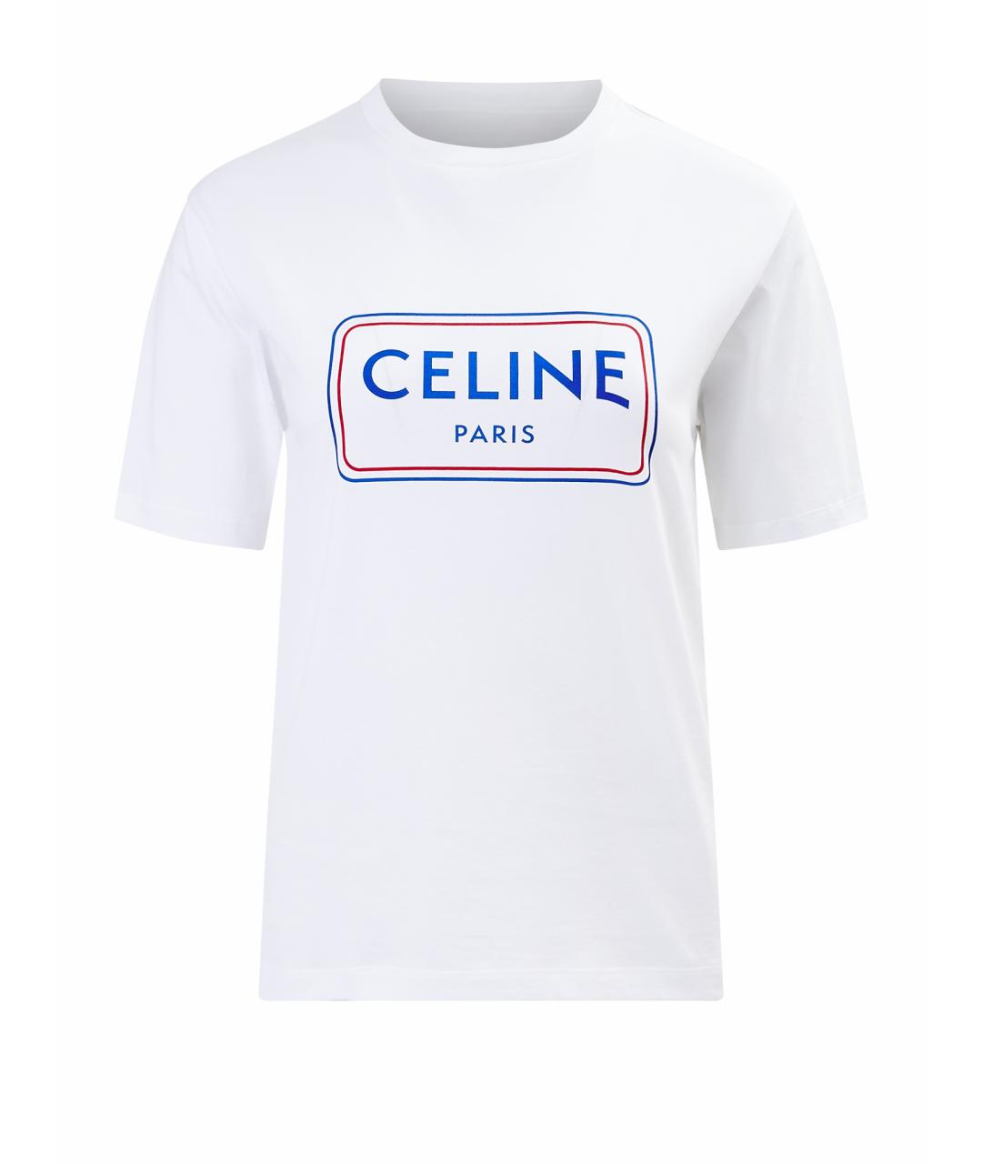 CELINE Белая хлопковая футболка, фото 1