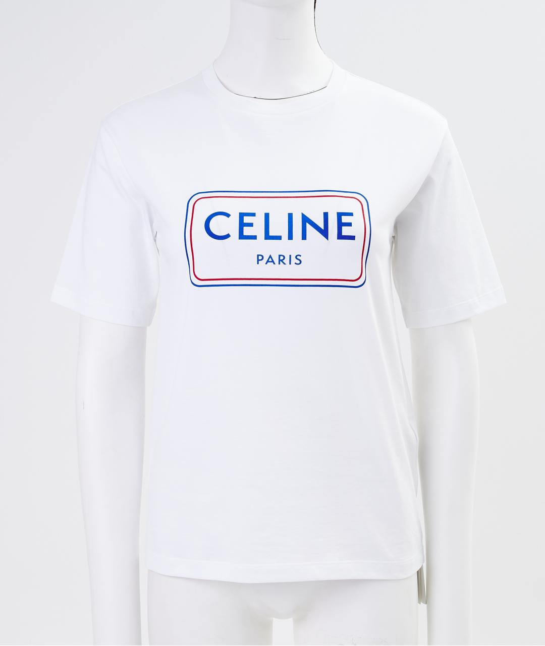 CELINE Белая хлопковая футболка, фото 6