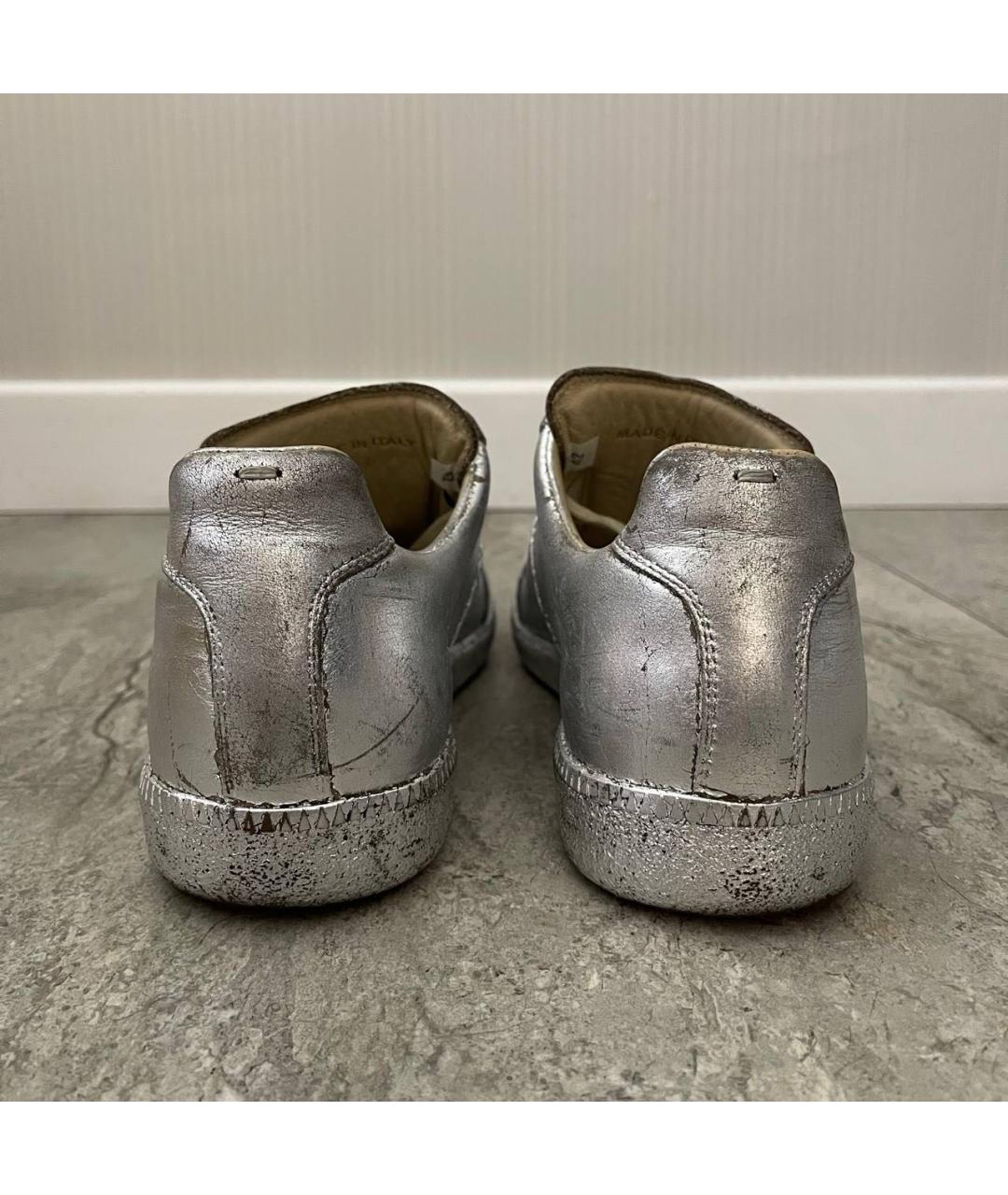 MAISON MARGIELA Серебряные низкие кроссовки / кеды, фото 3