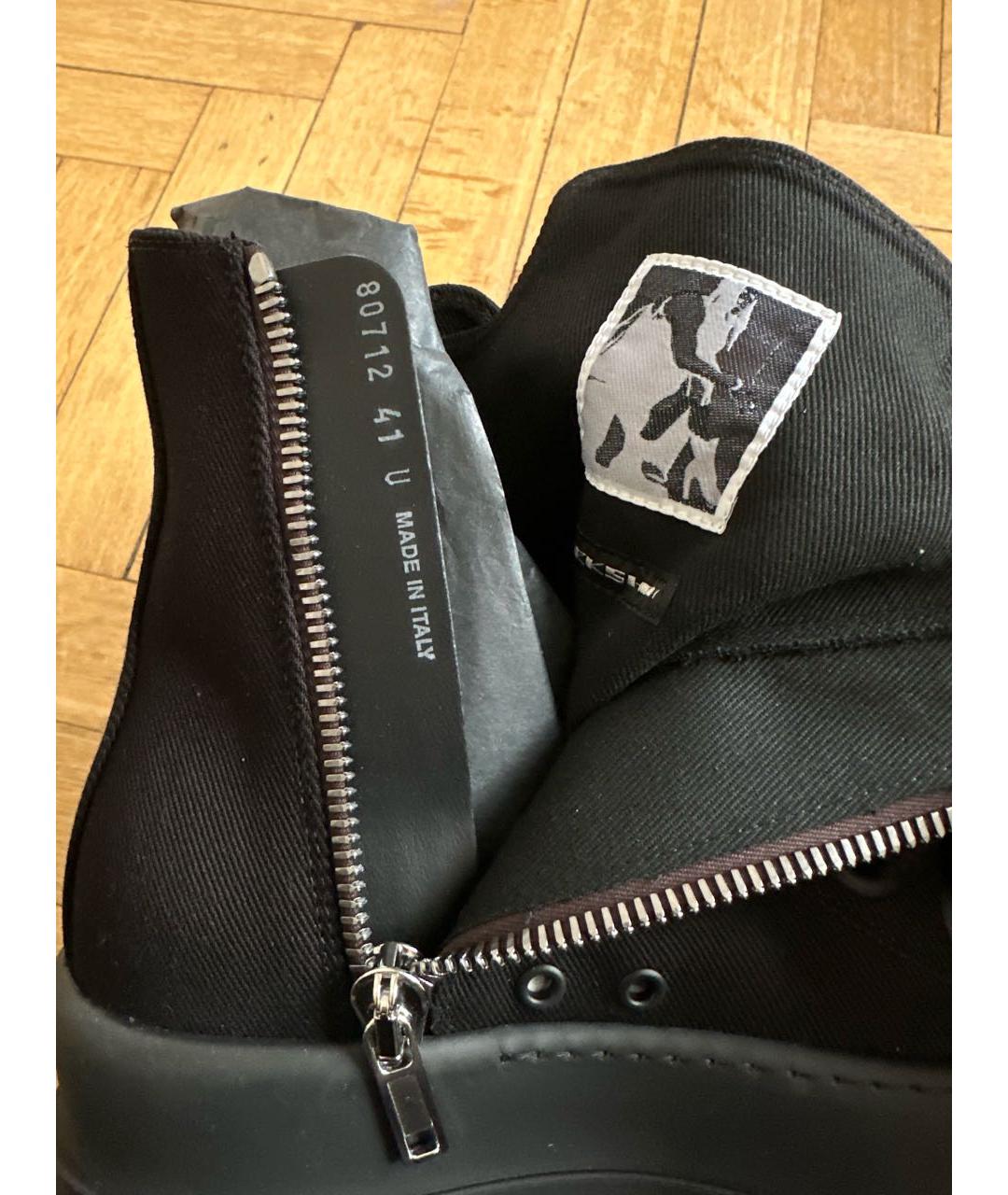 RICK OWENS DRKSHDW Черные высокие кроссовки / кеды, фото 8