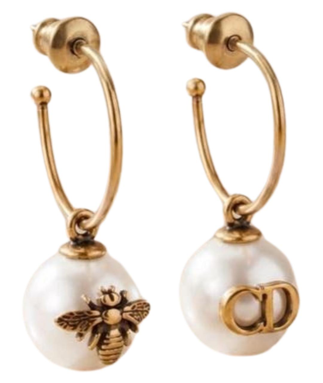 CHRISTIAN DIOR Золотые металлические серьги, фото 1